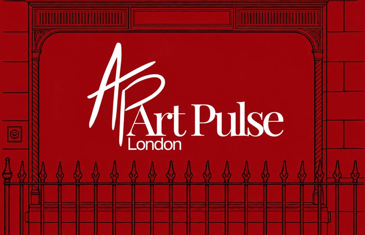 Art Pulse London storefront illustration in oxblood red